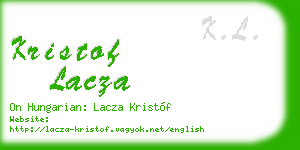 kristof lacza business card